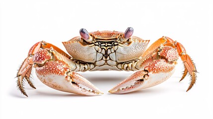 close-up of a tropical crab isolated on white background