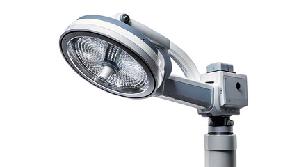 A medical examination light featuring an adjustable arm isolated on transparent background Png format 