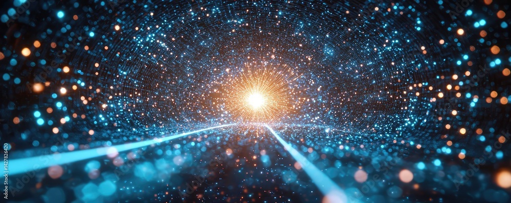 Poster explosion of lightbulb with creative invention impact concept. a mesmerizing view of cosmic energy a