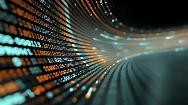 Digital Flow Visualization: A stunning visualization of data streams cascading through a digital network, showcasing the complexity and beauty of modern technology.