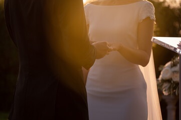 Golden Hour Wedding Vows and Ring Exchange