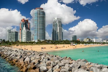 Tableaux sur Plexiglas Miami Beach city skyline Florida USA
