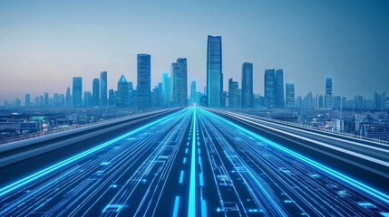 Fototapeta premium traffic in city at night