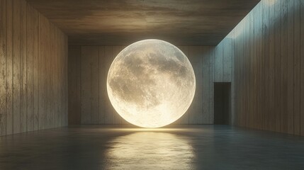 Lunar Sphere in Minimalist Room