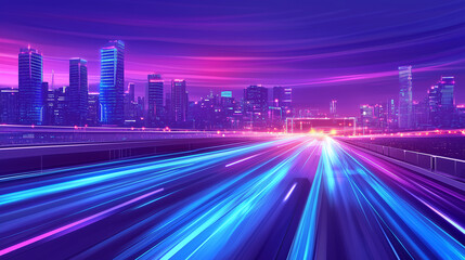 traffic in city at night