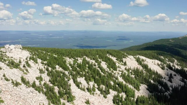 Southern Urals, Zyuratkul National Park: Zyuratkul Ridge. Aerial view.