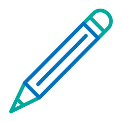 Color Pencil Vector Line Blue Bluish Green Icon Design
