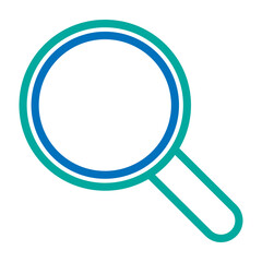 Magnifying Glass Vector Line Blue Bluish Green Icon Design