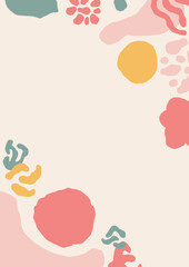 Trendy organic abstract shapes background muted colors