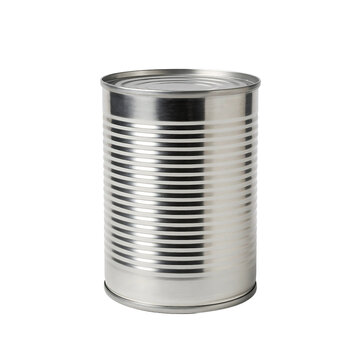 Blank tin can isolated on transparent background 