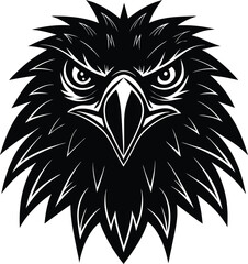 Eagle Head Silhouette Vector - Bold Black Bird of Prey Black Vector Logo