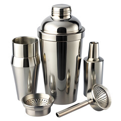 Stainless steel cocktail shaker set PNG