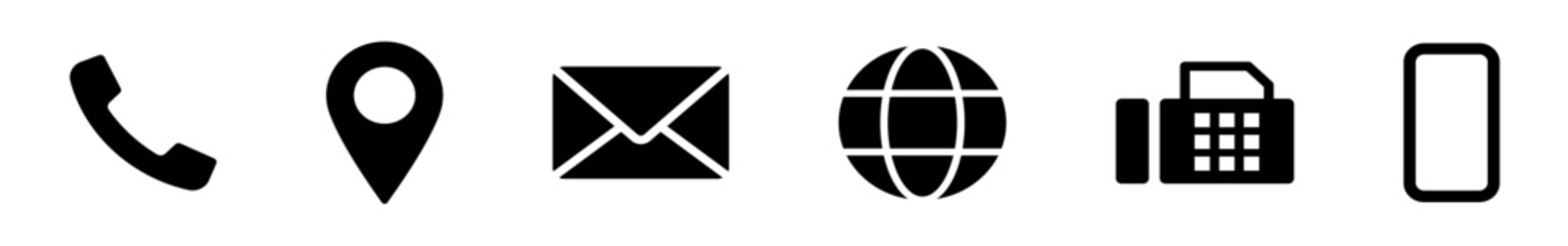 名刺・ビジネスカード用アイコン・マークセット白黒