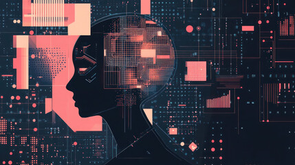 Binary code streams across a circuit board background, merging digital information with electronic pathways