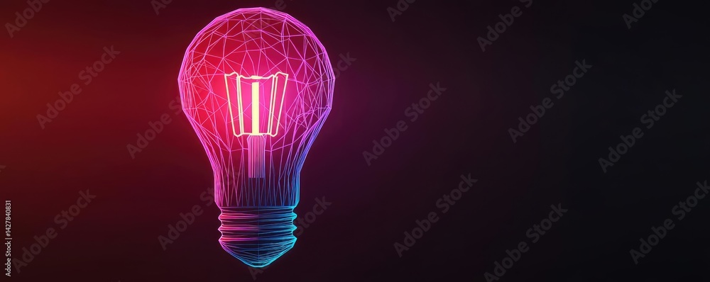 Aufkleber polygon lightbulb in business and idea exchange concept. colorful light bulb design representing inn
