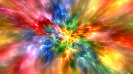Vibrant Rainbow Burst, Exploding Color