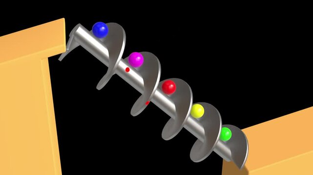Archimedes' screw loop animation going upwards