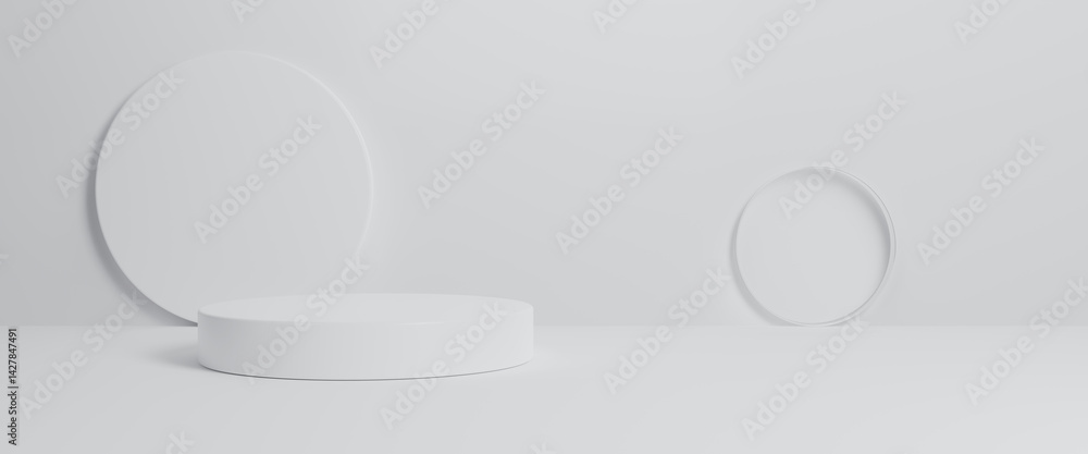Poster display product abstract minimal scene with geometric podium platform. empty podium or pedestal disp