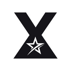 Star Logo combine with letter X vector template