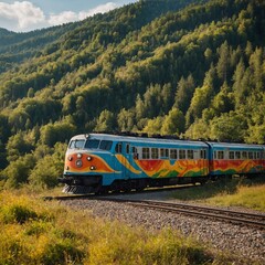 Obraz premium train in the mountains