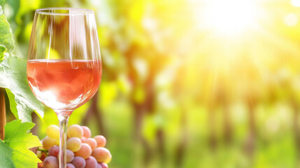 A glass of red wine sits near a bunch of grapes, a classic pairing of the alcoholic beverage and the fruit it's made from
