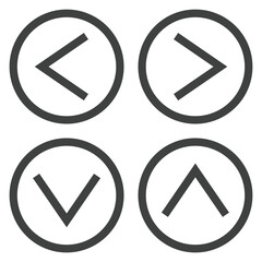 Arrow up, down, left, right icon up down left right buttons isolated on white background.