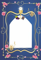 composition with characteristic symbols of holy communion