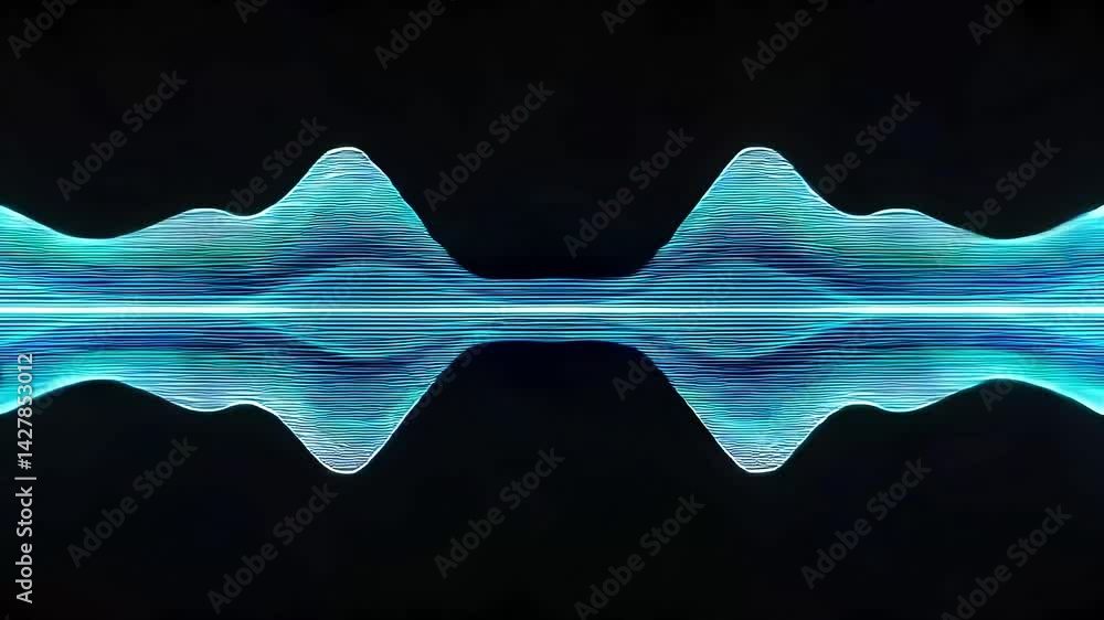 Poster abstract blue light waveform background seamless loop animation