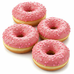 Strawberry Glazed Donuts with Heart Sprinkles