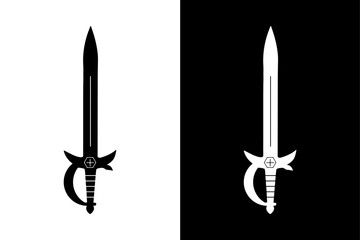 Minimal Sword Silhouette Vectors Perfect for Light & Dark Themes.