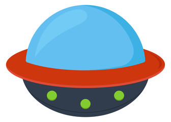 Alien spaceships ufo cartoon icon isolated on white background.