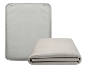 Foldable mattress and soft pad for comfortable portable sleeping on a transparent background