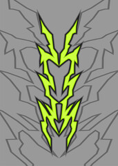 Abstract geometric tribal tattoo pattern. Geometric racing decal pattern