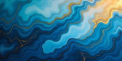 Obraz premium Abstract color background. Blue, gold marble