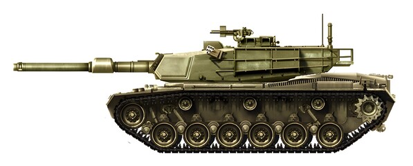 A variant of the modernization of the M48 tank with the installation of a turret from the M1 Abrams tank, known as the M48-2000 © Tikros