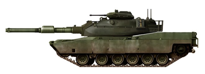 A tank concept with features of the M1 Abrams and M60, with a 120mm gun, known as the M60 Super Patton © Tikros