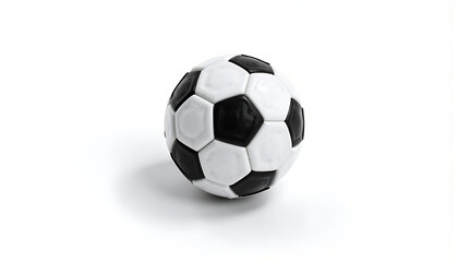 Naklejka premium Soccer ball on white background perfect for sports themes and design use