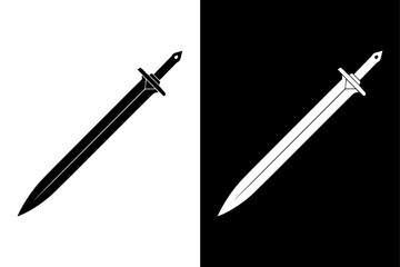 High-Quality Sword Silhouette Vectors Dual Background Options.