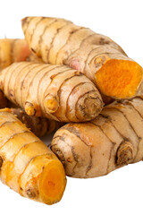 Fresh Turmeric on the blank background
