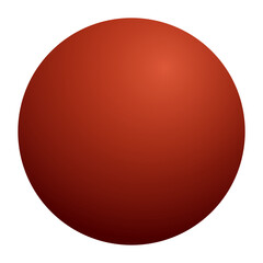 A smooth, solid sphere with a warm orange hue, featuring subtle shading for a three-dimensional effect against a white background.