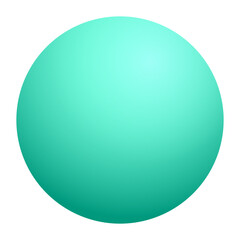 Simple, solid turquoise sphere with a smooth texture and a slight gradient, set against a white background.