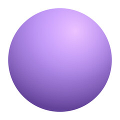 A smooth, glossy sphere in a light purple shade, evenly illuminated, against a white background.