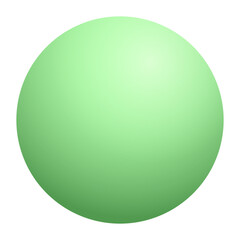 Solid green sphere with a smooth surface, reflecting light softly, on a white background.