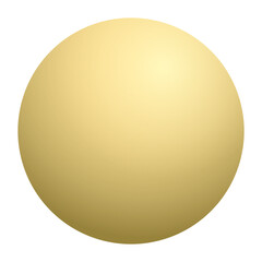 Glossy golden sphere with a smooth surface, reflecting light, against a white background.