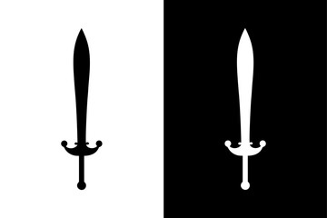 Download Sword Vector Icons Silhouettes on Black and White.