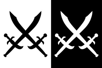 Sword Silhouette Vector Icons Black & White Backgrounds Included.