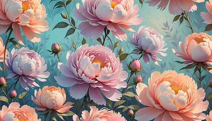Romantic Abstract Peony and Rose Floral Painting – Dreamy Pastel Watercolor and Oil Art in 8K | A dreamy, abstract floral painting featuring blooming peonies and delicate roses in vibrant blush pinks.