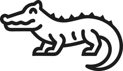 Crocodile icon line art vector on transparent background
