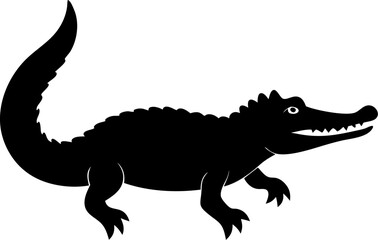 Crocodile icon Silhouette vector on transparent background