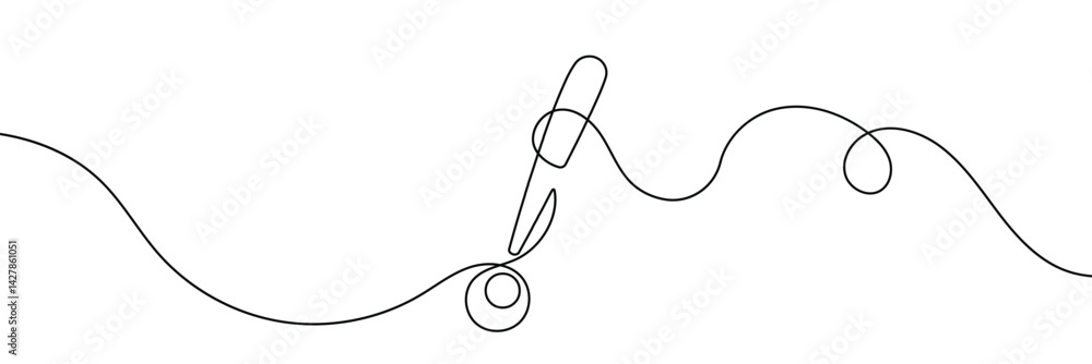 Poster continuous linear drawing of exclamation mark. single-line drawing of an exclamation mark. exclamati